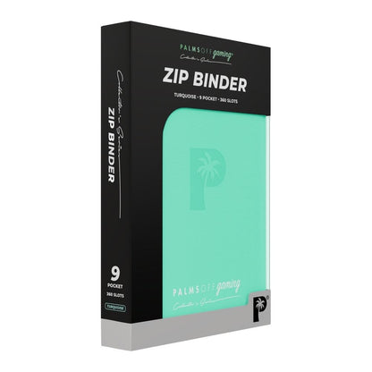 Palms Off Gaming Collector's Series 9 Pocket Zip Binder - Turquoise